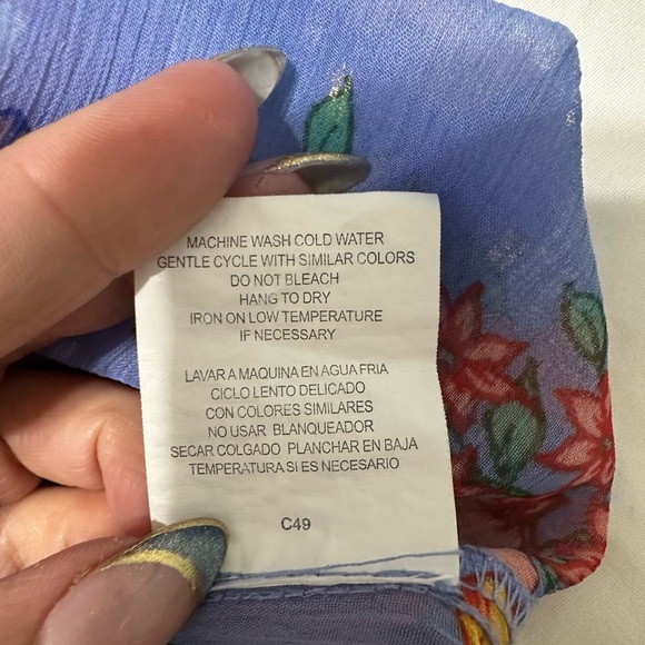 Fig & Flower Womens Floral Puff Sleeve Top 3X Peasant Boho Cottagecore Flowy - Picture 8 of 12